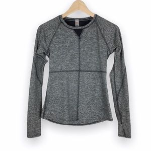 Prism Sport Womens Size XS Long Sleeve Heathered‎ Grey Mesh Top Shirt
